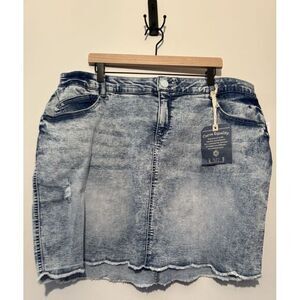 Democracy Women's Ab Solution Denim Fraw Edge Skirt Size‎ 20W
